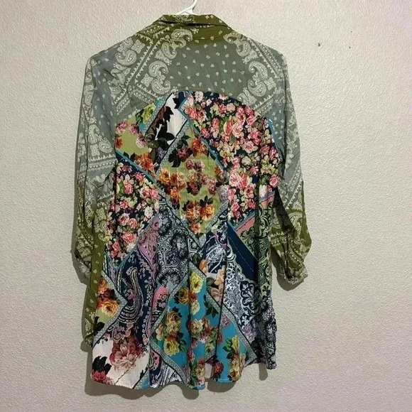 ARATTA SILENT Anthropologie MIXED PAISLEY FLORAL COLLAR EMBROIDERED VELVET TOP - Picture 5 of 6